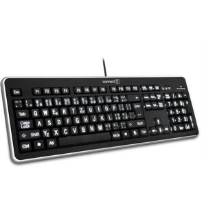 Clavier Connect IT CI-71 à gros caractères et rétroéclairage LED blanc - Clavier - Publicité Clavier Connect IT CI-71 à gros caractères et rétroéclairage LED blanc - Clavier - Publicité