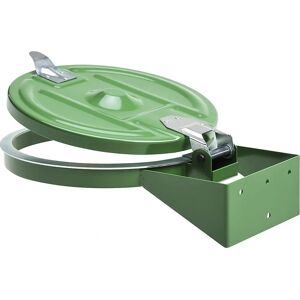 Soporte mural para bolsas de basura Kaiserkraft - 120L, Verde, Tapa de Acero Soporte mural para bolsas de basura Kaiserkraft - 120L, Verde, Tapa de Acero