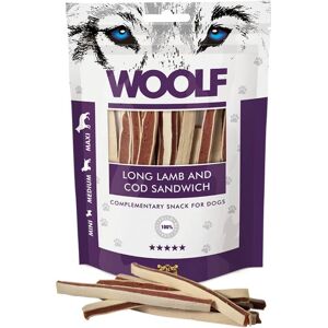 Woolf Woolf Sandwich Snack Agneau & Morue - Croquettes pour chiens - Publicité Woolf Woolf Sandwich Snack Agneau & Morue - Croquettes pour chiens - Publicité