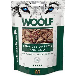 Triangles d'agneau et de cabillaud Woolf - Friandises pour chiens - 100g - Publicité Triangles d'agneau et de cabillaud Woolf - Friandises pour chiens - 100g - Publicité