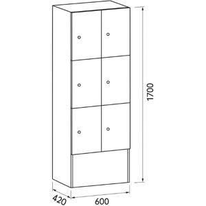 B2B Partner Holzschrank mit 6 Fächern - 1700x600x420mm B2B Partner Holzschrank mit 6 Fächern - 1700x600x420mm