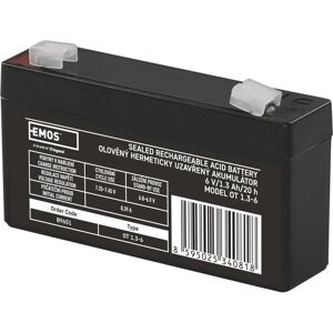 Emos 6V 1,3Ah Bateria de chumbo sem manutenção - Bateria Emos 6V 1,3Ah Bateria de chumbo sem manutenção - Bateria