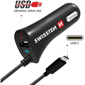 Swissten Autonabíječka - USB-C 12/24V 2,4A Swissten Autonabíječka - USB-C 12/24V 2,4A