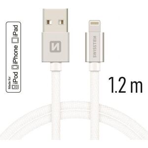 Câble de charge rapide en tissu MFi Swissten - 1,2m Câble de charge rapide en tissu MFi Swissten - 1,2m