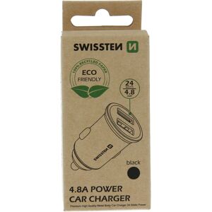 Swissten USB Autoladegerät 2x USB 4,8A METAL - Auto Adaptér - Černý Swissten USB Autoladegerät 2x USB 4,8A METAL - Auto Adaptér - Černý
