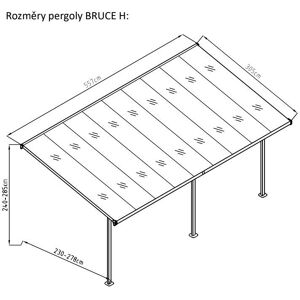 Rojaplast Velká Zahradní Hliníková Pergola BRUCE H - UV Ochranné Polykarbonát Rojaplast Velká Zahradní Hliníková Pergola BRUCE H - UV Ochranné Polykarbonát