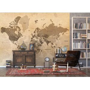 Agdesign Brown World Map Wall Mural - 141x106 Inch Home Office Wallpaper Agdesign Brown World Map Wall Mural - 141x106 Inch Home Office Wallpaper