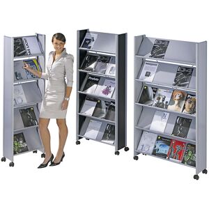 Kaiserkraft Suporte de folhetos - Design, 10 x DIN A4, Cinza claro / Prata Kaiserkraft Suporte de folhetos - Design, 10 x DIN A4, Cinza claro / Prata