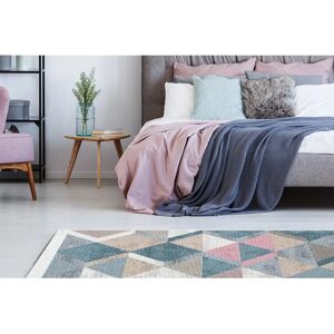Tapis Bleu Géométrique Bakero - 150x80cm - Tapis - Publicité Tapis Bleu Géométrique Bakero - 150x80cm - Tapis - Publicité