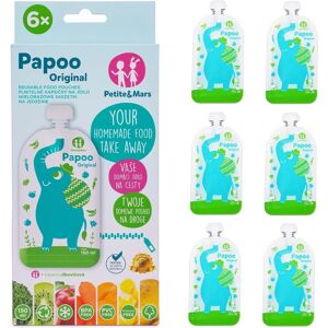 Petite&Mars Papoo Sac à nourriture Éléphant 6x150 ml - Food Pouch - Publicité Petite&Mars Papoo Sac à nourriture Éléphant 6x150 ml - Food Pouch - Publicité