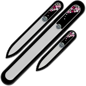 Mont Bleu - Ensemble de 3 limettes à ongles en verre tchèque et cristaux Swarovski - Rose - Publicité Mont Bleu - Ensemble de 3 limettes à ongles en verre tchèque et cristaux Swarovski - Rose - Publicité