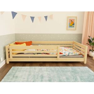 Pat pentru Copii din Lemn Benlemi cu Barieră de Siguranță - Alb, 90x200cm Pat pentru Copii din Lemn Benlemi cu Barieră de Siguranță - Alb, 90x200cm
