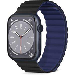 Epico Magnetisk Silikonklokkearmbånd - Svart / Blå - Smartwatch Rem Epico Magnetisk Silikonklokkearmbånd - Svart / Blå - Smartwatch Rem