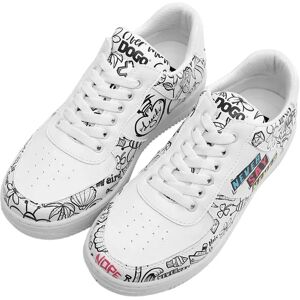 DOGO Damen Vegane Leder Weiße Sneaker Never Say Never Dice Sneakers 41 DOGO Damen Vegane Leder Weiße Sneaker Never Say Never Dice Sneakers 41
