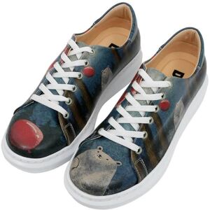 DOGO Damen Vegane Leder Navy Plateausneaker - Bär Mit Ballon Design - Sneakers DOGO Damen Vegane Leder Navy Plateausneaker - Bär Mit Ballon Design - Sneakers