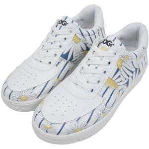 DOGO Vegane Leder Weiße Sneakers - Daisy Streifen Design - Damen DOGO Vegane Leder Weiße Sneakers - Daisy Streifen Design - Damen