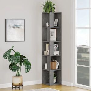 Megapap Corner Bookcase - Retro gray - 31.4x31.4x158.9cm - Corner Bookcase Megapap Corner Bookcase - Retro gray - 31.4x31.4x158.9cm - Corner Bookcase