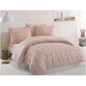 Set de lenjerie Salmon/Alb Elizabed - Husa de duvet 240x220 cm, Fermoare de pernă 60x60 cm Set de lenjerie Salmon/Alb Elizabed - Husa de duvet 240x220 cm, Fermoare de pernă 60x60 cm