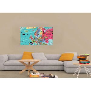 Homemania Mappa Dipinto - Multicolore - 100x3x70cm Homemania Mappa Dipinto - Multicolore - 100x3x70cm