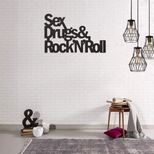 Homemania Black Steel Wall Decoration - Quote Art 50x0.15x38 cm Homemania Black Steel Wall Decoration - Quote Art 50x0.15x38 cm