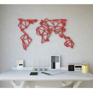 Homemania Decoración de Pared Mundo - Acero Rojo - 100x0,15x58 cm Homemania Decoración de Pared Mundo - Acero Rojo - 100x0,15x58 cm