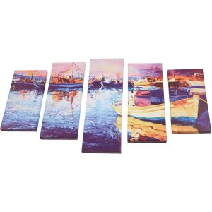 HOMEMANIA Port 3 City Wall Art - 5 Piece Set HOMEMANIA Port 3 City Wall Art - 5 Piece Set