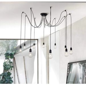 Lampada a Sospensione Homemania Modello L180xP180xA93 cm Metallo Nero Lampada a Sospensione Homemania Modello L180xP180xA93 cm Metallo Nero