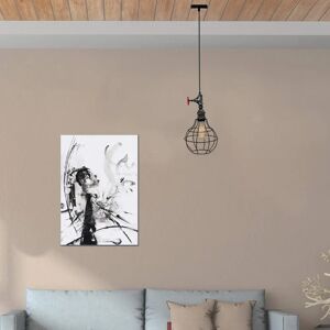 Homemania Lámpara colgante Think Negra - Lámpara de suspensión - 20x20x112 cm - Negro/Plata Homemania Lámpara colgante Think Negra - Lámpara de suspensión - 20x20x112 cm - Negro/Plata