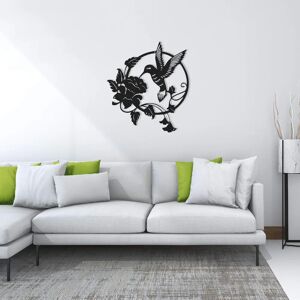 HOMEMANIA Arte de Pared en Metal Negro - 50x0.16x45cm - Decoración HOMEMANIA Arte de Pared en Metal Negro - 50x0.16x45cm - Decoración