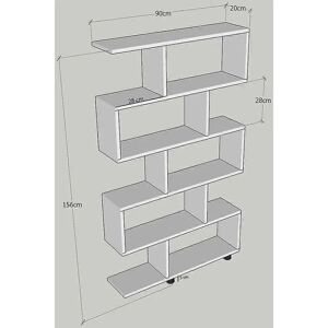 Calicosy Kailua 435 Bookcase White - Open Back Scandinavian Furniture Calicosy Kailua 435 Bookcase White - Open Back Scandinavian Furniture