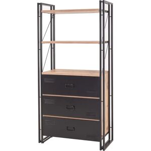 Atlas Melamine Boekenkast - Zwart - 90x35x180cm Atlas Melamine Boekenkast - Zwart - 90x35x180cm