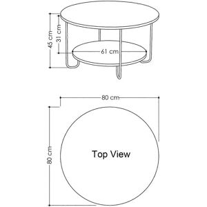 Kalune Design 776HMS2849 - Witte salontafel - 80cm Diameter Kalune Design 776HMS2849 - Witte salontafel - 80cm Diameter