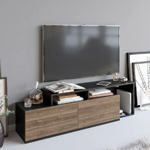 Hanah Home Nexera dulap TV - Negru, Nuc - Dulap TV Hanah Home Nexera dulap TV - Negru, Nuc - Dulap TV