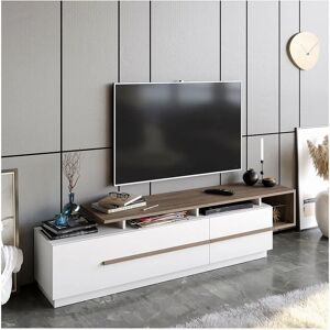 Hanah Home Pia Nuc Walnut Alb Mobilier TV - Mobilier TV Hanah Home Pia Nuc Walnut Alb Mobilier TV - Mobilier TV