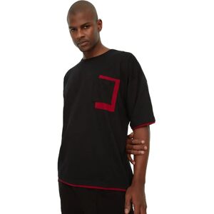 Trendyol Svart Oversized Bomull T-Shirt - Man Trendyol Svart Oversized Bomull T-Shirt - Man
