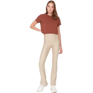 Trendyol Dames Hoge Taille Sportlegging - Beige - M Trendyol Dames Hoge Taille Sportlegging - Beige - M