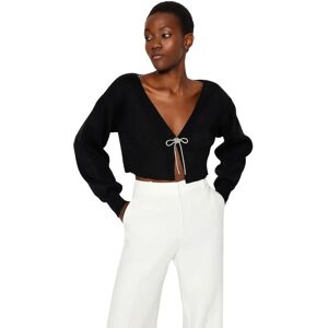 Trendyol Schwarzer Super Crop Basic Strickjacke - Damen Trendyol Schwarzer Super Crop Basic Strickjacke - Damen