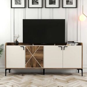 Buffet Kailua 172 - Cremă + Nuc - 78x180cm - MDF laminat Buffet Kailua 172 - Cremă + Nuc - 78x180cm - MDF laminat