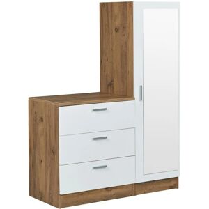 Ensemble de meubles Kailua 558 Pino + Blanc - Garde-robe & Miroir - Publicité Ensemble de meubles Kailua 558 Pino + Blanc - Garde-robe & Miroir - Publicité