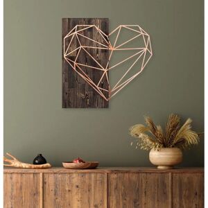 Wallity Copper Heart Wooden Wall Accessory - Wall Accessory - Decor Wallity Copper Heart Wooden Wall Accessory - Wall Accessory - Decor