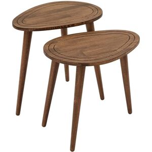 Conjunto de Mesas Apilables de Nogal de Hanah Home - 2 Piezas Conjunto de Mesas Apilables de Nogal de Hanah Home - 2 Piezas