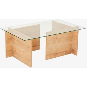 MUEBLES Kailua 1820 - Eiche - Glastisch - Couchtisch MUEBLES Kailua 1820 - Eiche - Glastisch - Couchtisch