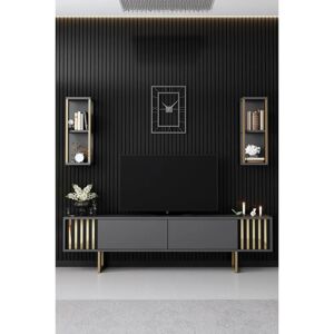MUEBLES Z105 - Anthracite, Or - Meuble TV - Publicité MUEBLES Z105 - Anthracite, Or - Meuble TV - Publicité