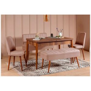 Hanah Home - Set de Masă Mina - Maro - 5 Piese Hanah Home - Set de Masă Mina - Maro - 5 Piese