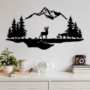 Wallity Deer Landscape Metal Wall Art - Wall Decor Wallity Deer Landscape Metal Wall Art - Wall Decor
