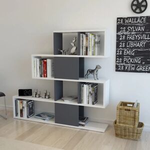 Hannah Home Karlin Boekenkast - Wit, Antraciet - Boekenkast Hannah Home Karlin Boekenkast - Wit, Antraciet - Boekenkast