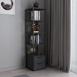 Hanah Home Robbins Boekenkast - Zwart, Antraciet Hanah Home Robbins Boekenkast - Zwart, Antraciet