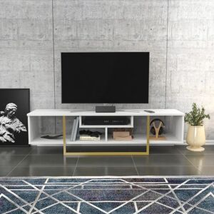 Hanah Home TV-skåp Asal 150 - Vit, Guld - TV-skåp Hanah Home TV-skåp Asal 150 - Vit, Guld - TV-skåp