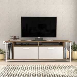 Mobilier TV Emmanuel - Alb/Natural Mobilier TV Emmanuel - Alb/Natural