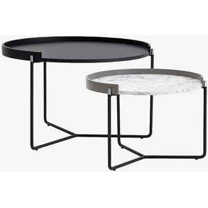Set de Masă de Cafea Rotundă Kailua - Antracit și Marmură Gri Set de Masă de Cafea Rotundă Kailua - Antracit și Marmură Gri